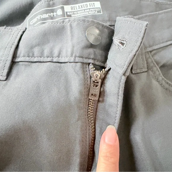 NWT Carhartt Men's Straight Relaxed Fit Gray Jeans - Picture 13 of 15